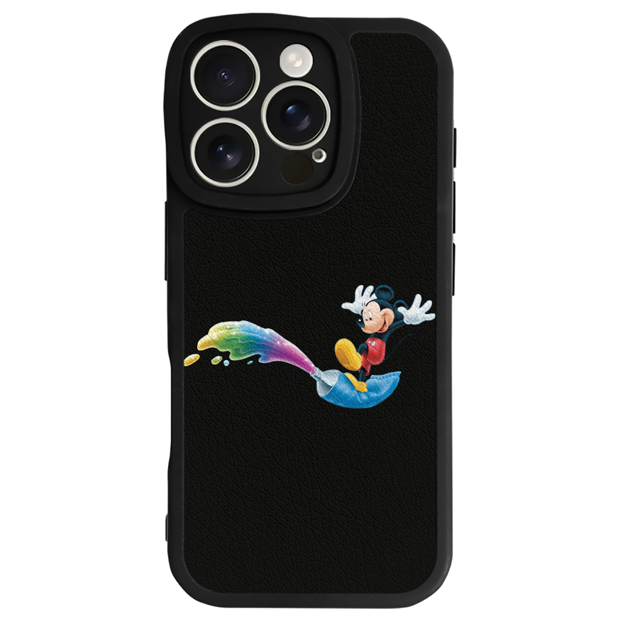 （画像用） ミッキーマウス Mickey Mouse 【iPhone 16シリーズ対応】シリコンスマホケース（レザー調） 材質：シリコン